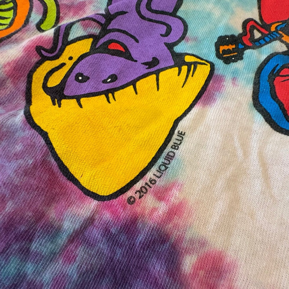 Liquid Blue Psychedelic Mushroom Music Band Tie-Dye T-Shirt Swirl Graphic 2XL - Picture 2 of 4